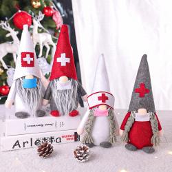 2020 New Christmas Decorations Doctors Nurses Santa Claus Faceless Doll Decoration Gift Christmas Doll