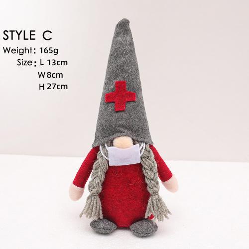 2020 New Christmas Decorations Doctors Nurses Santa Claus Faceless Doll Decoration Gift Christmas Doll