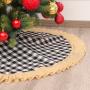 Red checkered tree skirt Christmas ornaments holiday scene with Christmas tree bottom decoration tree apron