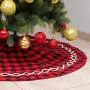 Red checkered tree skirt Christmas ornaments holiday scene with Christmas tree bottom decoration tree apron Red checkered tree skirt Christmas ornaments holiday scene with Christmas tree bottom decoration tree apron