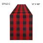 Double New Christmas Decorations Plaid Cloth Table Banner Holiday Home Decoration Red and Black Tablecloth Tablecloth Mat