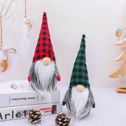 New plaid Christmas faceless doll doll Nordic style Rudolph forest old man decoration ornaments