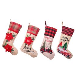 2020 Hot Sale Christmas Stocking Gift Bag Large Red Flower Christmas Bag Candy Bag Christmas Decoration Pendant
