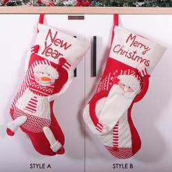 2020 New Red and White Dancing Old Man Handmade Christmas Socks Large Gift Bag Christmas Decoration Christmas Eve Candy Socks