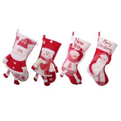 2020 New Red and White Dancing Old Man Handmade Christmas Socks Large Gift Bag Christmas Decoration Christmas Eve Candy Socks