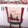 Christmas decoration seat cover car dining table chair household seat cover Christmas chair cover linen handicraft Christmas decoration seat cover car dining table chair household seat cover Christmas chair cover linen handicraft