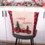 Christmas decoration seat cover car dining table chair household seat cover Christmas chair cover linen handicraft