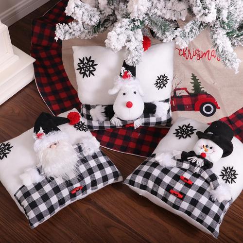 Christmas Pillow Black and White Santa Snowman Pillow Creative Cartoon Christmas Pillow Home Decor Christmas Pillow Black and White Santa Snowman Pillow Creative Cartoon Christmas Pillow Home Decor