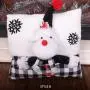 Christmas Pillow Black and White Santa Snowman Pillow Creative Cartoon Christmas Pillow Home Decor