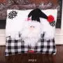 Christmas Pillow Black and White Santa Snowman Pillow Creative Cartoon Christmas Pillow Home Decor