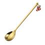 Creative ins Christmas stainless steel tableware spoon coffee stirring dessert spoon with hand gift portable gift set of 6pcs