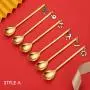 Creative ins Christmas stainless steel tableware spoon coffee stirring dessert spoon with hand gift portable gift set of 6pcs