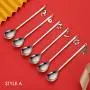 Creative ins Christmas stainless steel tableware spoon coffee stirring dessert spoon with hand gift portable gift set of 6pcs