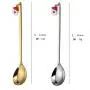 Creative ins Christmas stainless steel tableware spoon coffee stirring dessert spoon with hand gift portable gift set of 6pcs