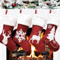 2020 Christmas socks gift bag kenaf elk embroidery Christmas socks Christmas gifts Christmas pendants