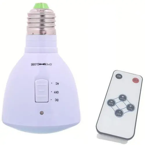 LED Lamp Rechargeable Bulb with Remote Control Flashlight with Batteries Included Emergency (bulb and controller)
