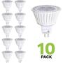 10packs LED MR16 LED Bulb Dimmable 3000K 50W Halogen Replacement 12VAC DC GU5.3 Base 400 Lumen 40° Beam Angle