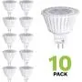 10packs LED MR16 LED Bulb Dimmable 3000K 50W Halogen Replacement 12VAC DC GU5.3 Base 400 Lumen 40° Beam Angle 10packs LED MR16 LED Bulb Dimmable 3000K 50W Halogen Replacement 12VAC DC GU5.3 Base 400 Lumen 40° Beam Angle