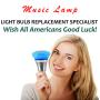 LED Light Bulb Bluetooth Speaker, 6W E26/E27 RGB Changing Lamp Wireless Stereo Audio with 24 Keys Remote Control