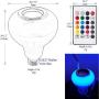 LED Light Bulb Bluetooth Speaker, 6W E26/E27 RGB Changing Lamp Wireless Stereo Audio with 24 Keys Remote Control