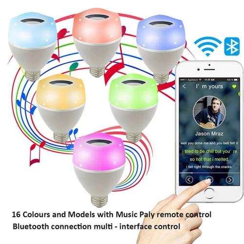 LED Bluetooth Light Bulb Speaker, Multi-Connected Music Bulbs, 8W E26/E27 RGB + Warm White Color Changing Lamp with APP Control - Play Music Synchronously(1 Pack)