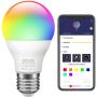 Smart Light Bulb 2.4G(Not 5G), WiFi LED RGBCW Color Changing Bulbs 2700K-6500K with White Lights Work with Alexa, Echo, Google Home and IFTTT(No Hub Required), A19 E26/E27 60W Equivalent