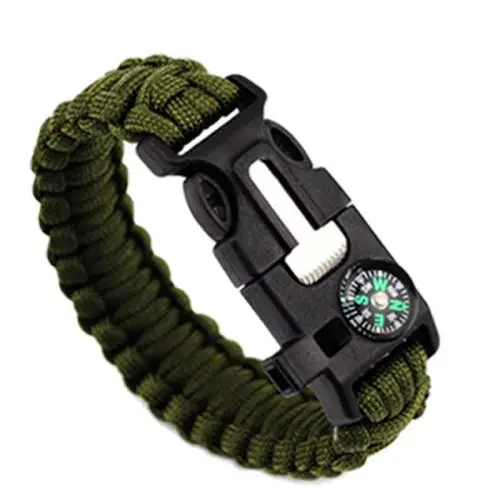 Survival Bracelet,Paracord Bracelet Kit Outdoor Survival Bracelet Camping Hiking Gear with Compass, Fire Starter, Whistle And Emergency Knife,Men's Jewelry