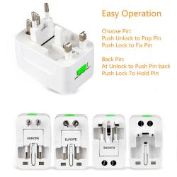 Universal International Travel Adapter Kit with 6A 2 USB Ports - UK, US, AU, Europe All in One Plug Adapter - Over 150 Countries & USB Power Adapter for iPhone, Android, All USB Devices