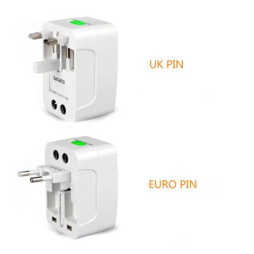 Universal power plug, Universal International Travel Adapter & Converter  Kit with 6A - UK, US, AU, Europe All in One Plug Adapter - Over 150 Countries,Built-in Safety Shutters 