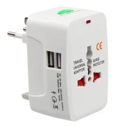 Universal International Travel Adapter Kit with 6A 2 USB Ports - UK, US, AU, Europe All in One Plug Adapter - Over 150 Countries & USB Power Adapter for iPhone, Android, All USB Devices