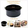 8 Inch Air Fryer Accessories Fits All 3.2QT - 5.3QT - 5.8QT - Non-stick Barrel / Pizza Pan 8 Inch Air Fryer Accessories Fits All 3.2QT - 5.3QT - 5.8QT - Non-stick Barrel / Pizza Pan