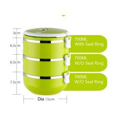 Stainless Steel Round Lunch Box, Insulated Lunch Bag, Lock Container Bag, Spoon and Fork Set, Food Storage Boxes for work and school,3-Tier Insulation Storage Boxes with Lunch Box Bag, 