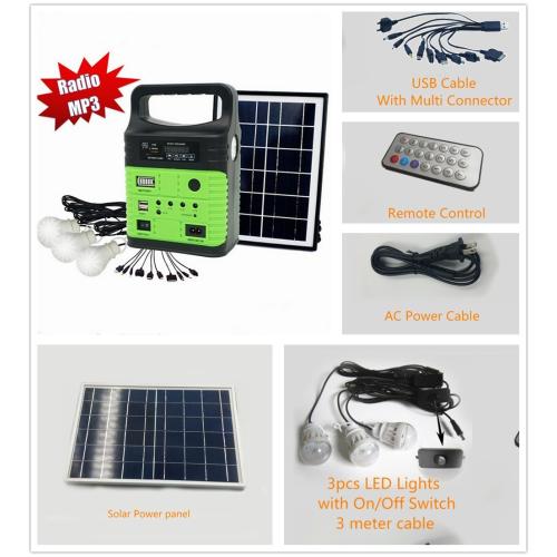 Portable Solar Generator with Solar Panel,Included 3 Sets LED lights,Solar Power Inverter,Electric Generator,Small Basic Portable Generator Kit,Solar Lights for Home & Camping,Power for Solar Fans 