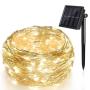  Solar LED String Lights 33 ft with 100 LEDs,Wegner  Waterproof Decorative Lights for Bedroom, Patio, Parties with Copper Wire Lights, Warm White 