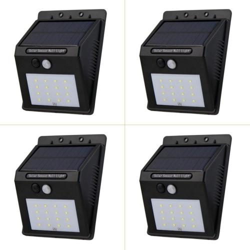 4 Pack LED Solar Lights with 20 Bright Nodes,Wireless Weatherproof Security Solar Light Motion Sensor Lamp and 3 Intelligent Modes Designed by Wegner