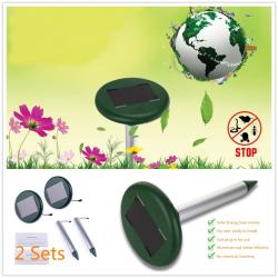 Solar Mole Repeller, Solar Sonic Rodent Repeller for Garden, Farm, Orchards, Repel Mole Gopher, Waterproof Design, Solar Power Drived, 