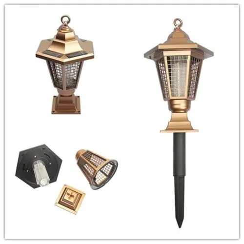 Solar Mosquito Zapper Insect Killer, LED Mosquito Trap, Solar Garden Lamp/Outdoor Bug Zapper Mosquito 2 in 1 Standing or Hanging for Patio Garden