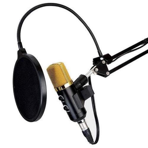 Professional Condenser Microphone, Plug &Play Home Studio microphones for Cellphone Android Recording,PC,Computer,Pod casting,Mini Desktop MIC Stand dual-layer acoustic filter