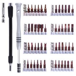 Precision Screwdriver Sets,60 in 1 with 48 Bits Magnetic Driver Kit, Professional Electronic Repair Tool Kit with Flexible Shaft and Adjustable Extension Bar for PC, Computer, Xbox, iPhone, Cell phone