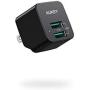 AUKEY USB Wall Charger with Foldable Plug, Ultra Compact USB Charger Dual USB Port 2.4A Output for iPhone 11 Pro Max, iPad Pro, AirPods Pro, Samsung and More