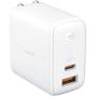 USB C Charger AUKEY Omnia 65W Fast Charger (Dual Port USB C PD 3.0 Plus USB A) with GaNFast Technology and Dynamic Detect PD Charger Wall Charger for MacBook Pro Air, iPad Pro, iPhone SE, ASUS, HP, LG