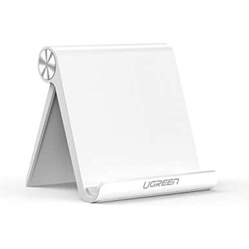 UGREEN Tablet Stand Holder Adjustable Compatible for iPad 10.2 2019, iPad Pro 11 Inch 2020, iPad 9.7 2018, iPad Mini 5 4 3 2, iPad Air, Nintendo Switch, iPhone 11 Pro Max SE XS XR X 8 Plus 7 6 (White)