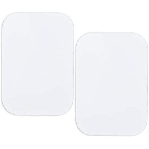 White Metal Plate for Phone Car Cradle-Less Mounts with 3M Adhesive, Stylish Universal Disc Replacement Sticker for Magnet iPhone Holder Mini Tablet GPS Stand Rectangle (White)