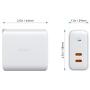 PD Charger AUKEY 36W 2-Port Foldable USB C Charger with 30W Power Delivery 3.0 & Dynamic Detect Type C Wall Charger for iPhone 11 Pro Max SE, Galaxy S10, Pixel 4 XL, MacBook, iPad, Airpods Pro, Switch