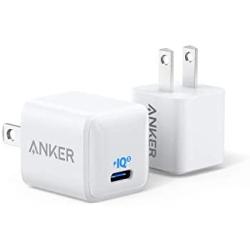 USB C Charger, Anker 18W PIQ 3.0 Compact Fast Charger Adapter, PowerPort III Nano USB C Wall Charger for iPhone 11/11 Pro / 11 Pro Max, Galaxy S10/S9, Pixel, iPad Pro, Nintendo and More (2-Pack)