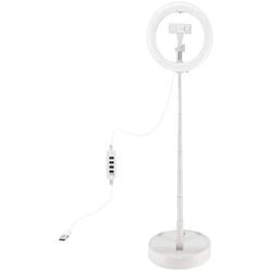 Selfie Ring Light with Tripod Stand with Phone Holder for, Live Stream,Self-Portrait Shooting (White,1 X Fill Light + 1 X Stand, 10.2in)