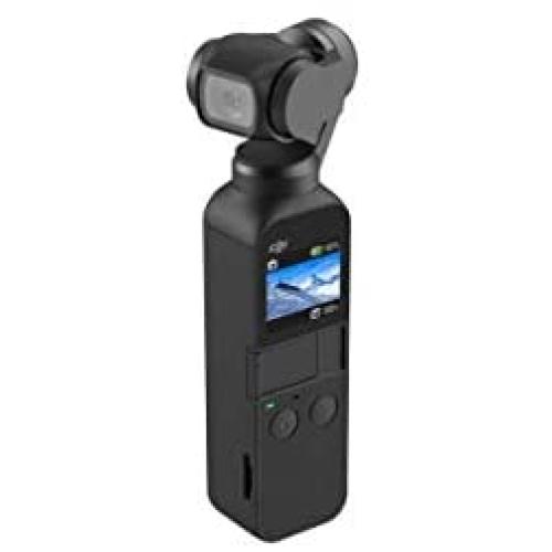 DJI Osmo Pocket Handheld 3 Axis Gimbal Stabilizer with integrated Camera, Attachable to Smartphone, Android (USB-C), iPhone (Renewed)