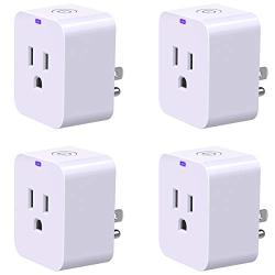 Smart Plug, POWRUI Mini WiFi Outlet Compatible with Amazon Alexa & Google Home,No Hub Required Timing Function Control Your Home,ETL Certified, (4 Pack)