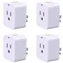 Smart Plug, POWRUI Mini WiFi Outlet Compatible with Amazon Alexa & Google Home,No Hub Required Timing Function Control Your Home,ETL Certified, (4 Pack)