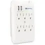 Cable Matters 6 Outlet Wall Mount Surge Protector with USB Charging in White (Updated Version with Dimmed LED Light)